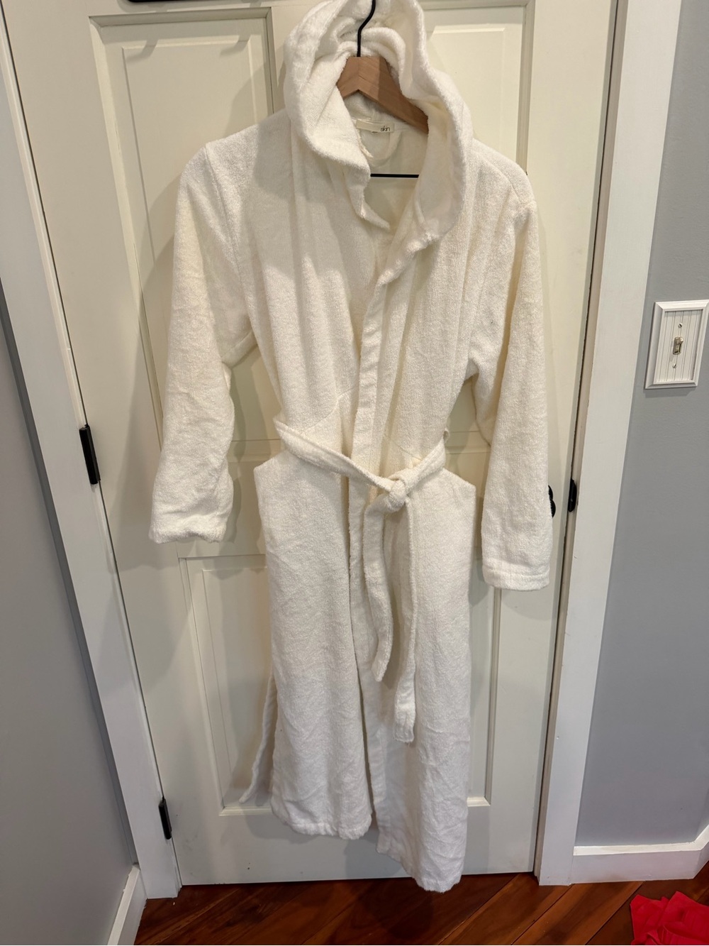 Skin Cream Hooded Terry Robe